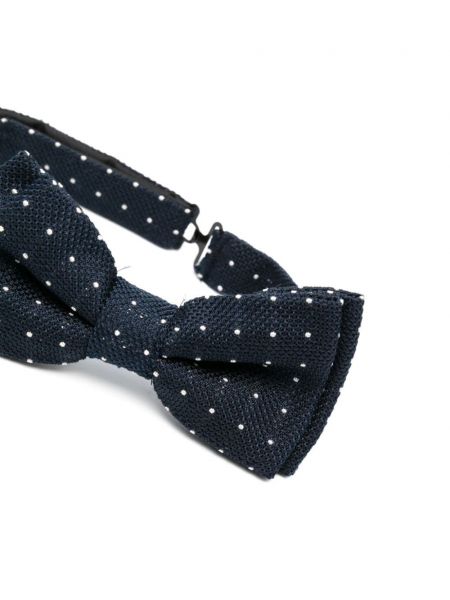 Jedwabny krawat z kokardką w grochy Paul Smith niebieski