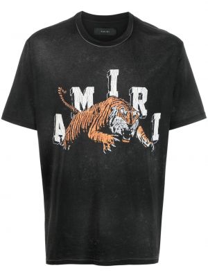 Medvilninis marškinėliai su tigro raštu Amiri juoda
