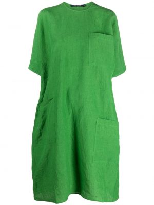 Lanena obleka z okroglim izrezom Sofie D'hoore zelena