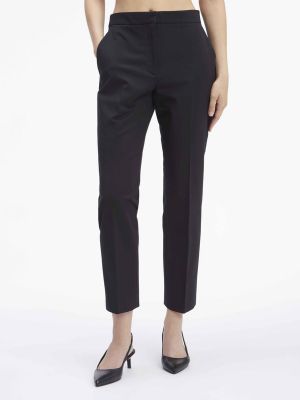 Pantalones rectos slim fit de algodón Calvin Klein negro