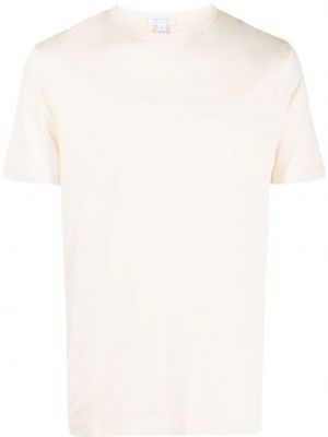 T-shirt con scollo tondo Sunspel bianco