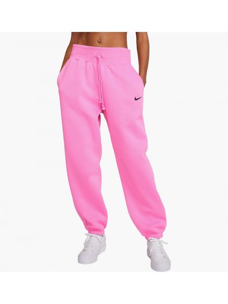 Флисовые спортивные штаны оверсайз Nike розовые
