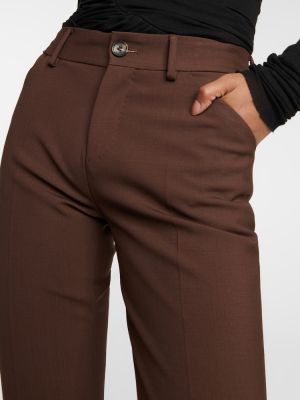 Pantalones rectos de lana Petar Petrov marrón