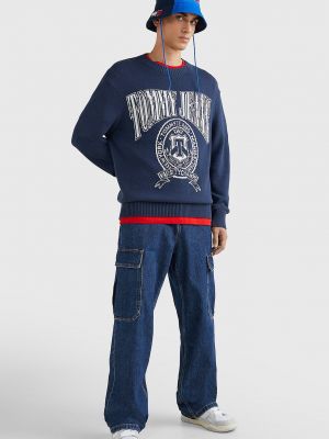 Жаккардовый пуловер Tommy Jeans синий