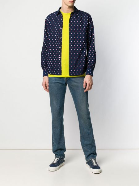 Camisa con bordado con estampado geométrico Comme Des Garçons Pre-owned azul