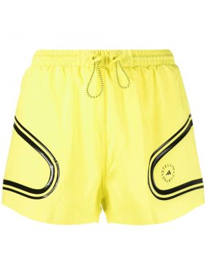 Shorts de sport à rayures Adidas By Stella Mccartney jaune