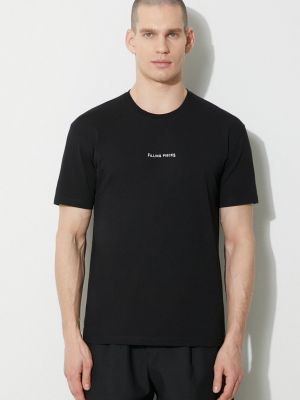 Koszulka slim fit bawełniana z nadrukiem Filling Pieces czarna