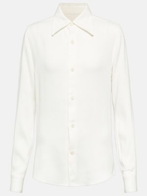 Chemise avec manches longues en crêpe Ami Paris blanc