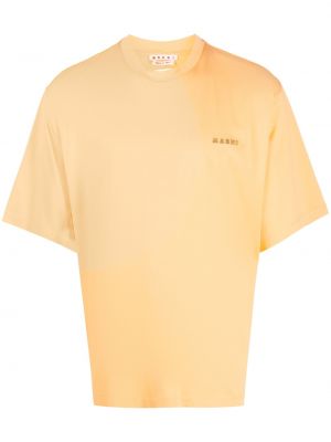 Bavlněné tričko s potiskem Marni oranžové