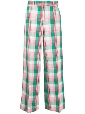 Pantaloni a quadri Msgm verde