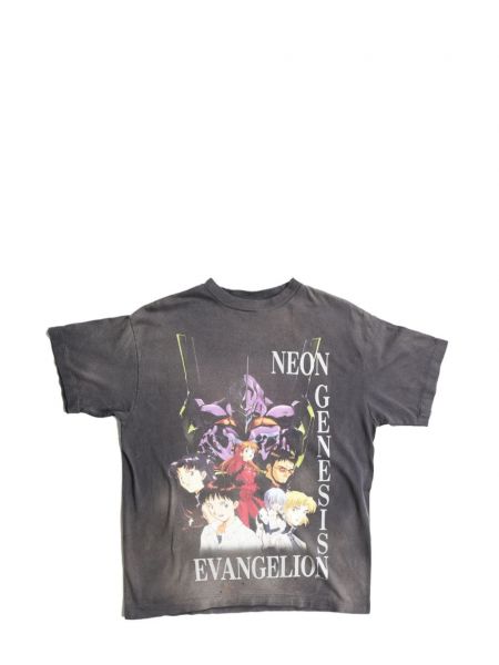 Βαμβακερή μπλούζα με σχέδιο Saint Mxxxxxx μαύρο