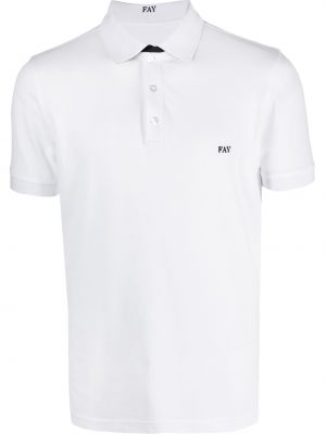 Siuvinėtas polo marškinėliai Fay balta