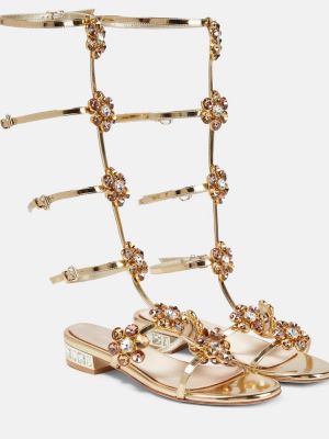 Usnjene sandali Giambattista Valli zlata