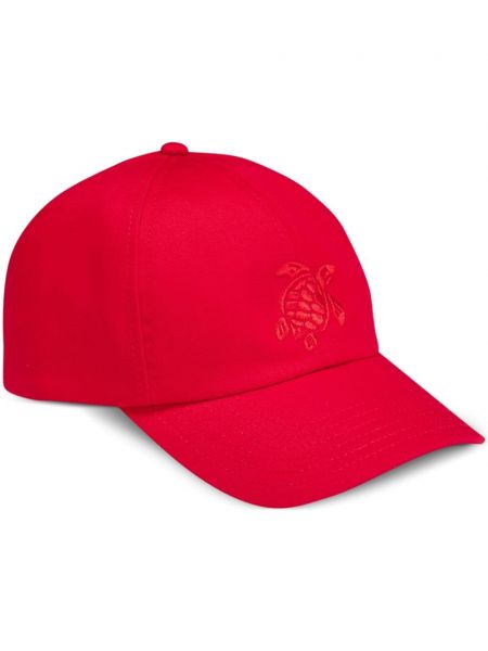 Памучна шапка с козирки бродирана Vilebrequin червено