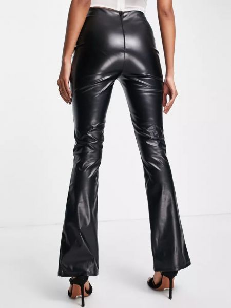 Кожаные брюки из искусственной кожи Parisian черные