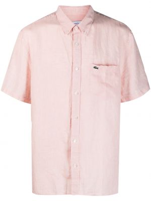 Skjorta med broderi Lacoste rosa