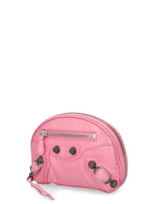 Kožená kosmetická taška Balenciaga růžová