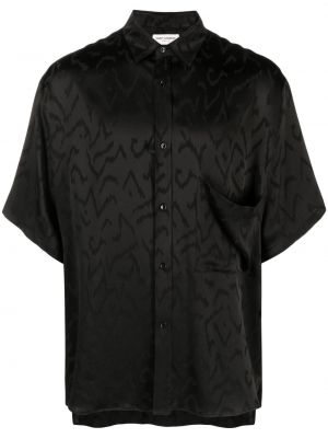 Camicia in tessuto jacquard Saint Laurent nero