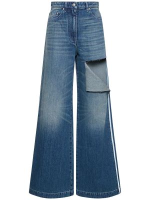 Jeans en coton large ajourées Peter Do bleu