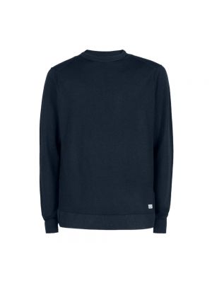 Sweter z wełny merino z okrągłym dekoltem C.p. Company niebieski