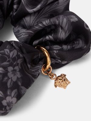 Saténová kravata Versace čierna