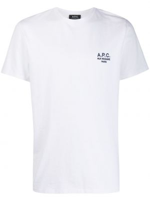 Camiseta con bordado A.p.c. blanco