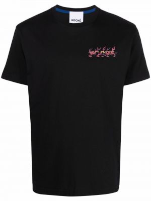 Βαμβακερή μπλούζα με σχέδιο Koché μαύρο