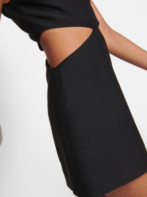 Μεταξωτή μάλλινη φόρεμα Valentino μαύρο