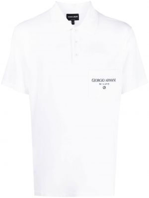 Polo avec poches Giorgio Armani blanc