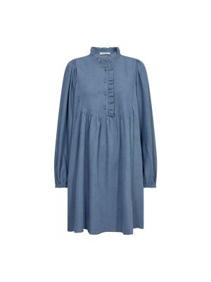 Sukienka mini z falbankami Co'couture niebieska