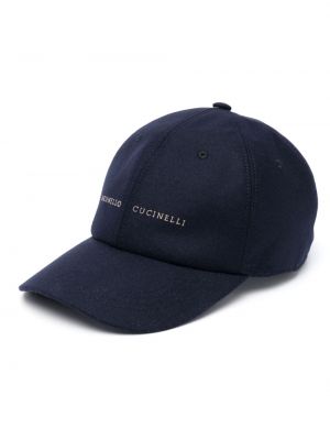 Siuvinėtas kepurė su snapeliu Brunello Cucinelli mėlyna