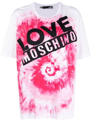 Camiseta con estampado tie dye Love Moschino blanco