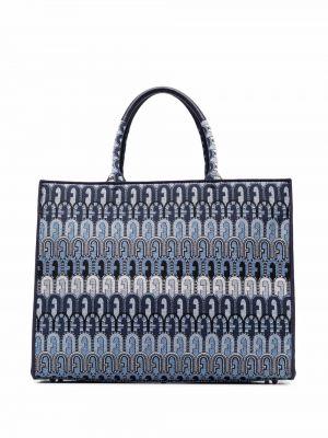 Jacquard bevásárlótáska Furla kék