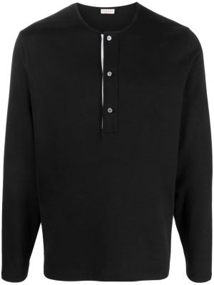 Пуловер с копчета от джърси Fursac черно