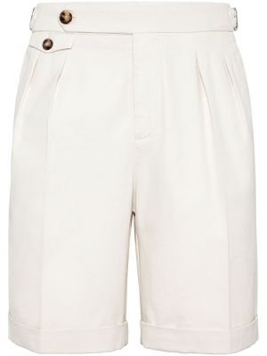 Plisirane bermuda kratke hlače Brunello Cucinelli bela