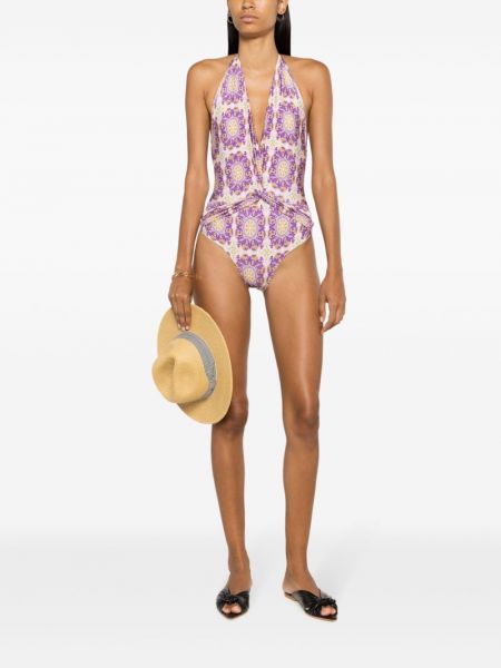 Badeanzug mit print mit v-ausschnitt Adriana Degreas