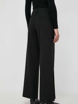 Jednobarevné vlněné kalhoty s vysokým pasem Miss Sixty černé
