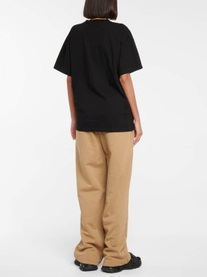 Džerzej bavlnené tričko s potlačou Balenciaga čierna
