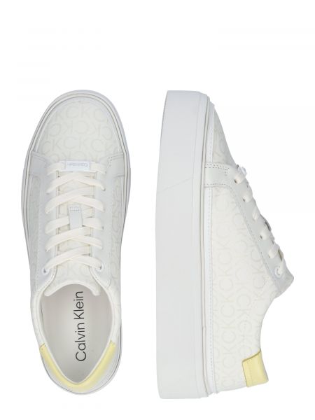Nėriniuotos ilgaauliai batai su raišteliais Calvin Klein balta