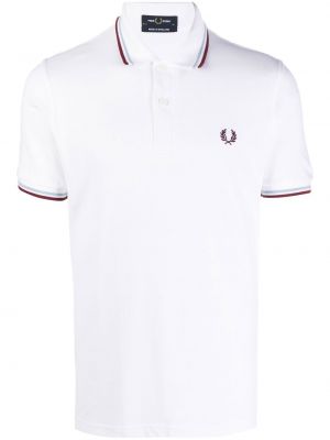 Brodert poloskjorte Fred Perry hvit