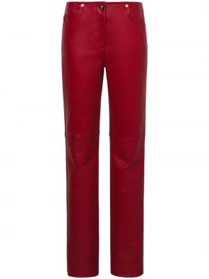 Pantaloni cu picior drept din piele Proenza Schouler roșu