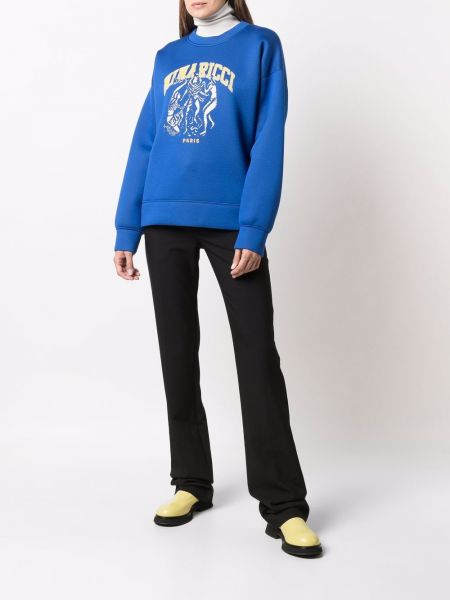 Jersey con estampado de tela jersey Nina Ricci azul
