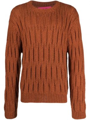 Памучен пуловер The Elder Statesman кафяво