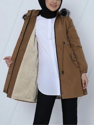 Maskáčový krátký kabát s kapucí s kapsami Modamorfo