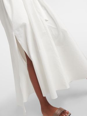 Plisované midi šaty Brunello Cucinelli biela