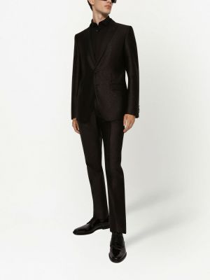 Bavlněná košile se stojáčkem Dolce & Gabbana černá