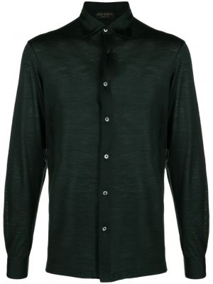 Vilnonė marškiniai iš merino vilnos Dell'oglio žalia