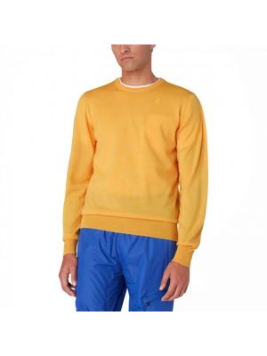 Sweter z okrągłym dekoltem K-way żółty