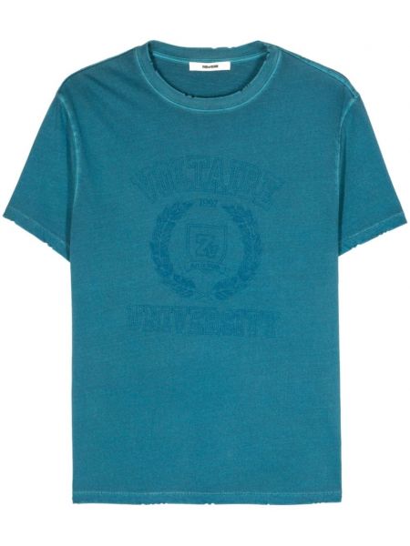 T-shirt aus baumwoll mit print Zadig&voltaire blau