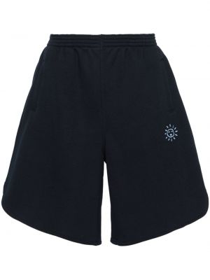 Bombažne kratke hlače z vezenjem Société Anonyme modra